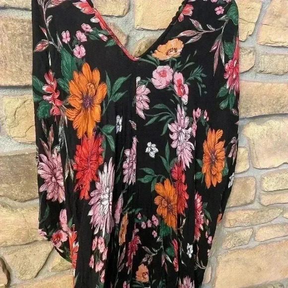 Women's Wrap Duster Coverup Boho Floral Butterfly size xl made in India - Picture 6 of 11